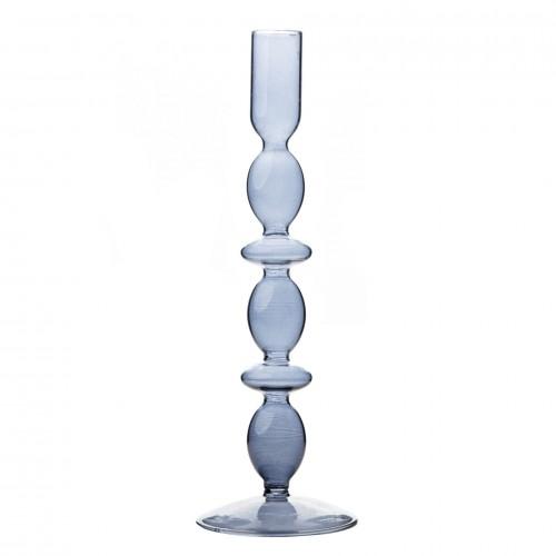 Hestia Glass Candle Holder Grey 26.5 X 9cm