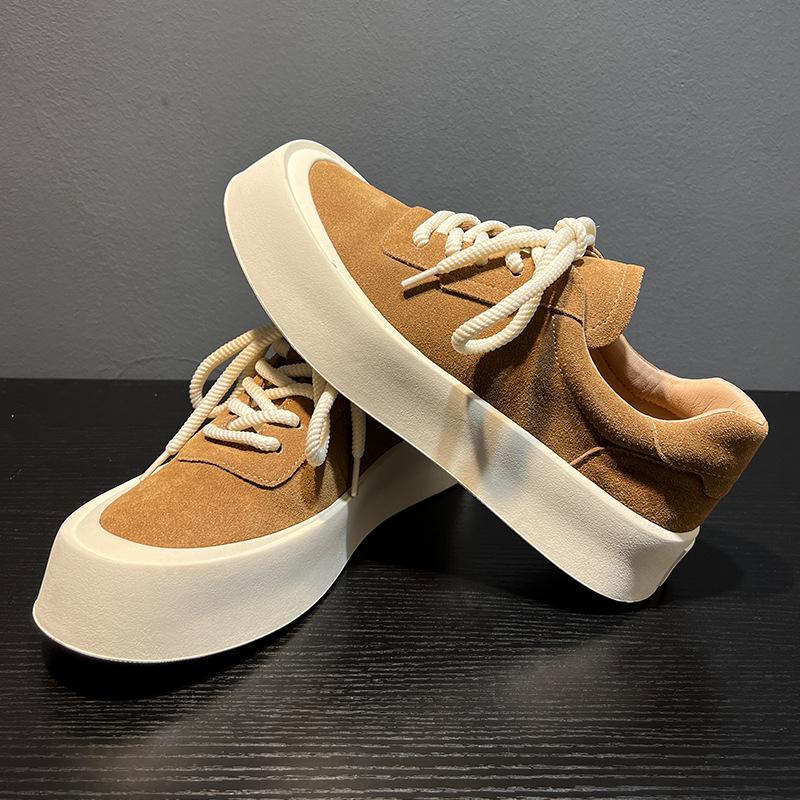 Japanese street retro casual board shoes 2024 new men's shoes platform versatile breathable low-top skateboard shoes 8008-B