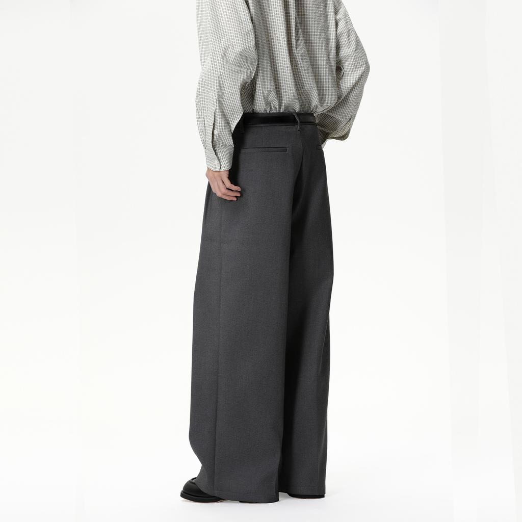 | Retro old money style, high-end multi-button design, drape wide-leg casual trousers tide