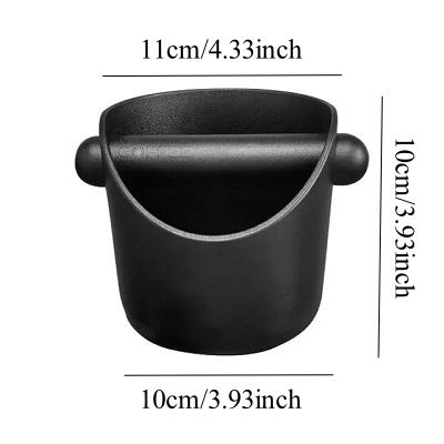 

Coffee Knock Box Espresso Dump Bin For Coffee Ground with Removable Knock Bar and Non Slip Base Gift Black Round Coffee Tool