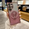 Compatible Samsung S25 Ultra Phone Case: Butterfly Magnetic Stand, S23 Airbag Anti-drop, Hard Protective Case for S24.