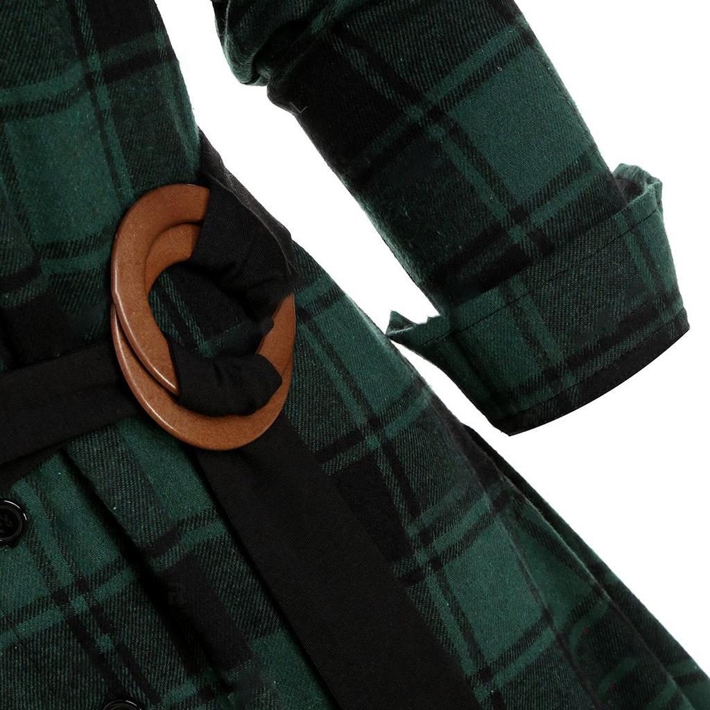 Abito midi da donna in pizzo a quadri con cintura, elegante e aderente, perfetto per feste e occasioni quotidiane.