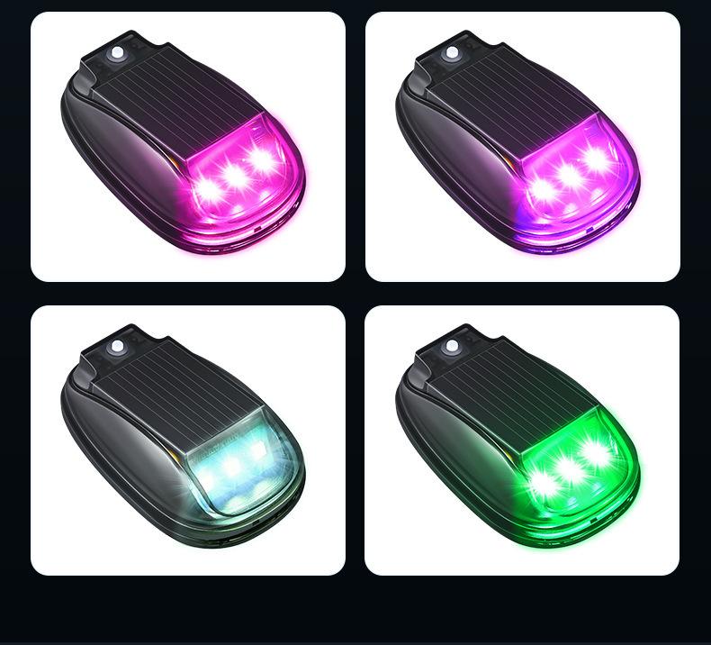 Solar LED Strobe Light Bar with Remote Control Roof Mount Warning Anti-Collision Pilot Light for Car Truck SUV Signal Lamp