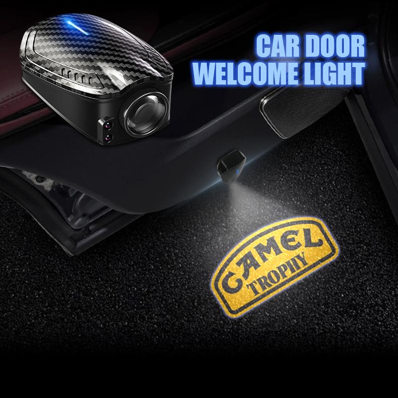 2pcs For Land Rover Damel Camel Trophy Range Rover Logo Universal Wireless Car Door Charge Led ProjecCtor Lights Welcome Lights