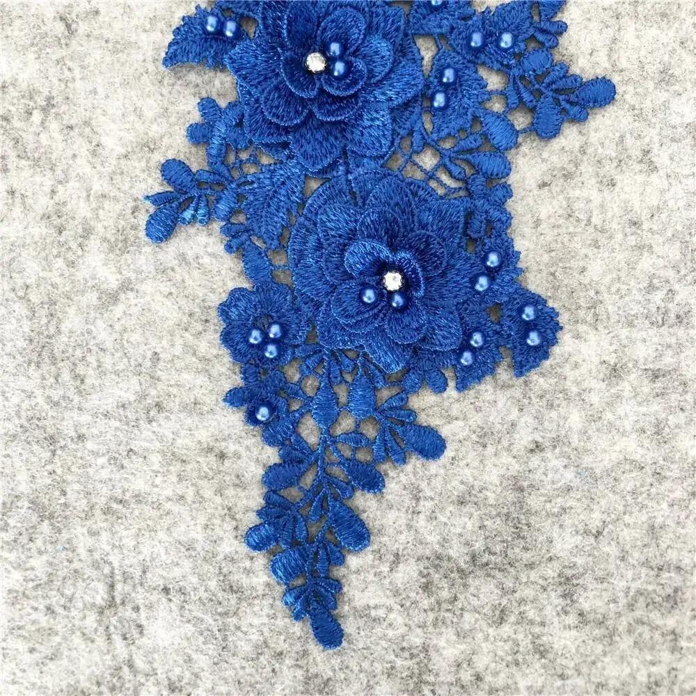 3D Rhinestone 3D Bead Embroidery Patch Multicolor Wedding Dress Accessories  Garment Decoration