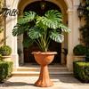 Plastic Flower Urn Planter, Goblet-Shaped Plant Pot, Lightweight Flowerpot with Drainage Holes for Indoor Outdoor Garden Patio Porch Decor