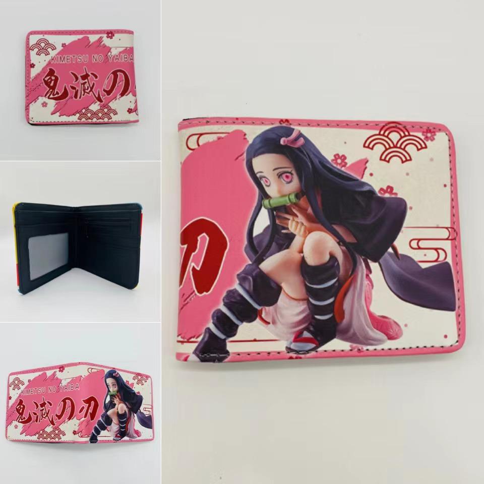 Japan cartoon comics Demon Slayer Short Fold Wallet Cartoon Coin Purse Suitable for Students 0006