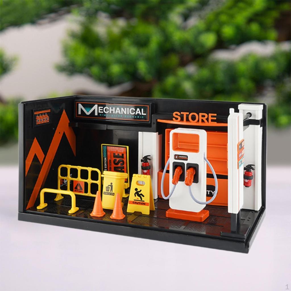 1/24 Diorama Car Garage Model, Workshop Scene Model for Micro Landscape, Sand Table,