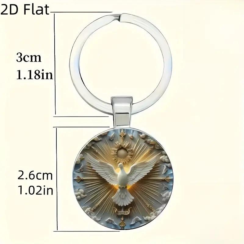 Illuminated Dove Pendant Keychain With European Style Zinc Alloy Accessory For Keys