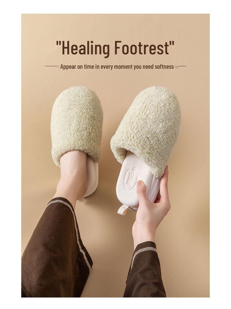 Detachable Winter Indoor Non-Slip Furry Velvet Waterproof Slippers for Couples