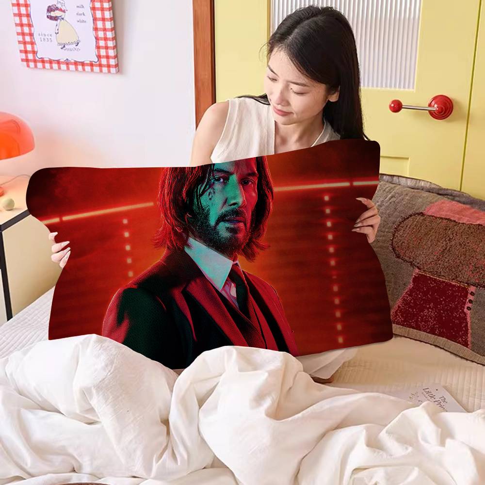 Action Movie J-John Wick Pillow Towel Pillowcase for Hair and Skin, Standard Size Set of Super Soft Pillow Case