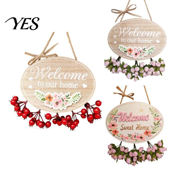 Soft Color Door Number Plate Welcome Sign for Front Door, Entrance Plate, Pastoral Rustic House Wooden Hanging Plaque Home Outdoor Wall Decor Textured