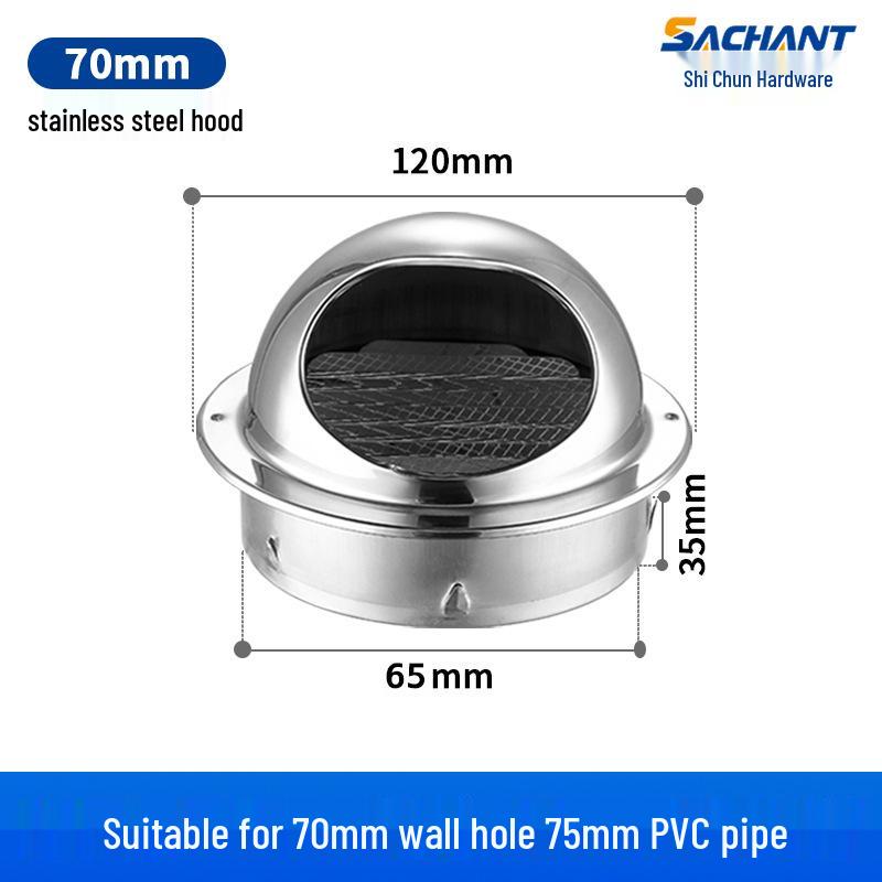 Regensichere Lüftungskappe aus 304 Edelstahl mit Lamellendesign
