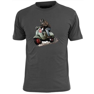 Mens Skull Scooter Man Speed Junkies T Shirt Vespa Lambretta Jam Weller Who