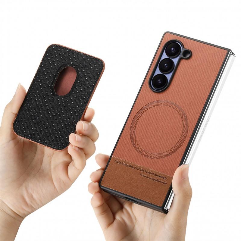 Magnetic Card Holder Phone Case With Ring Stand Galaxy Z Fold8 Ultra Fold7 Fold6 Fold5 Fold4 Honor V6 PU