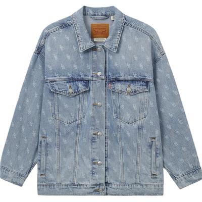 Giacca di jeans casual comoda con stampa vestibilità larga Levis da donna Giubbotti Azzurro Chiaro 001C4-0001
