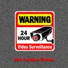 2PCS Warning Stickers 24 HOUR VIDEO Surveillance Security Camera Alarm Sticker CCTV Video Warning Tape Home Store School Etc.