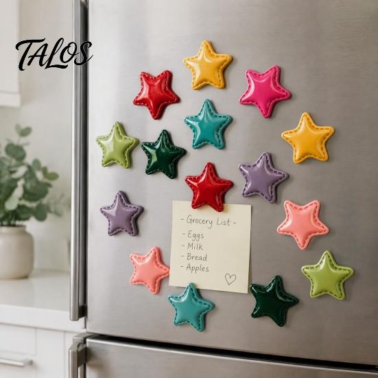 Home Decor Refrigerator Magnet 2Pcs 3D Star Magnet, Resin Shape Fridge Shaped Magnets Magnetic Decoration for Kitchen Office Whiteboard Cabinet