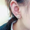 Purple Gold Series Gypsy Rhombus Ear Buckle Plated Rose Gold Rubik'S Cube Car Flower Geometric Earrings Jewelry Women