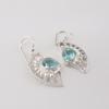 Natural Sky Blue Topaz Gemstone 925 Sterling Silver Jewelry Women Dangle Earring 1.5" CE-26-2