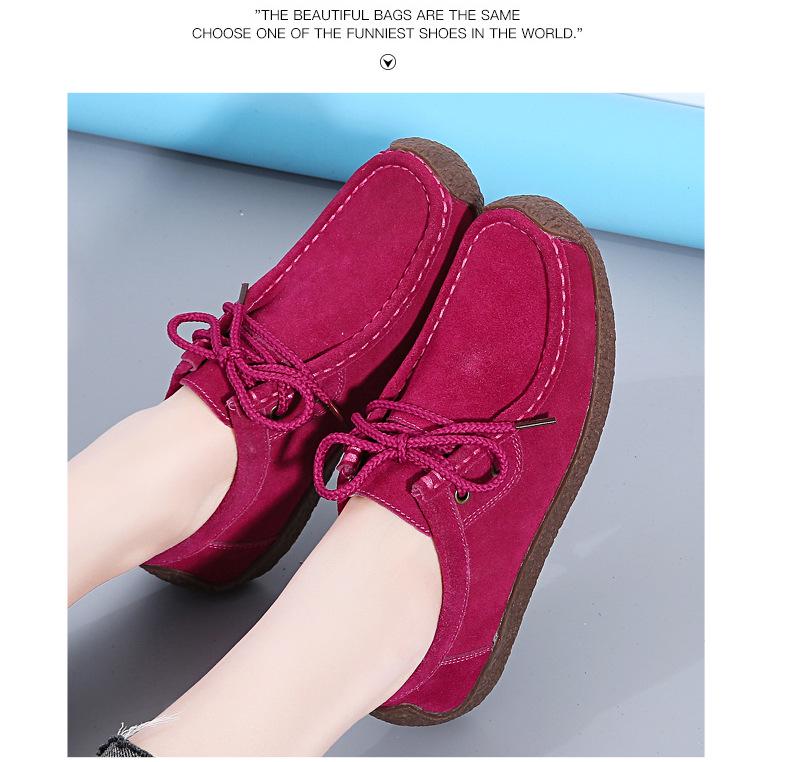 Women's Plus Size Suede Moccasins - 2025 Spring/Autumn Collection with Flat Sole and Cross-Border Tendon Design