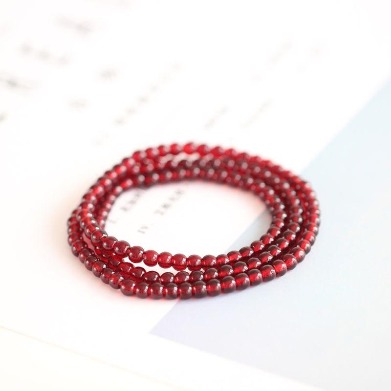 

Women s Glass Multi-Layer Three-Circle Fashion Burgundy Garnet Burgundy