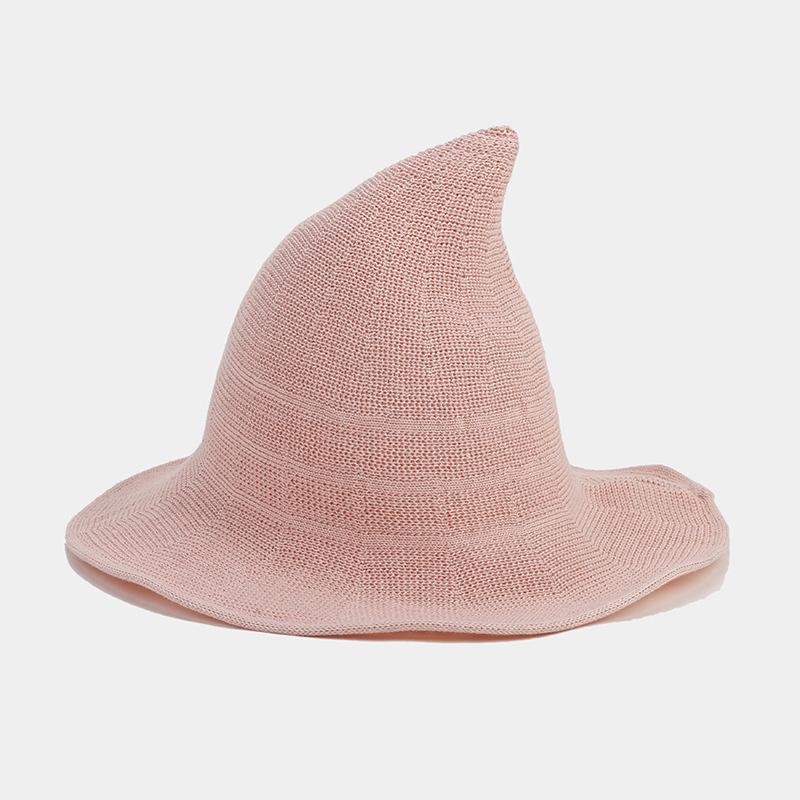 Wizard Hat Female Tide Halloween Decoration Pointed Hat Solid Color Casual Breathable Sun Hat Sun Hat