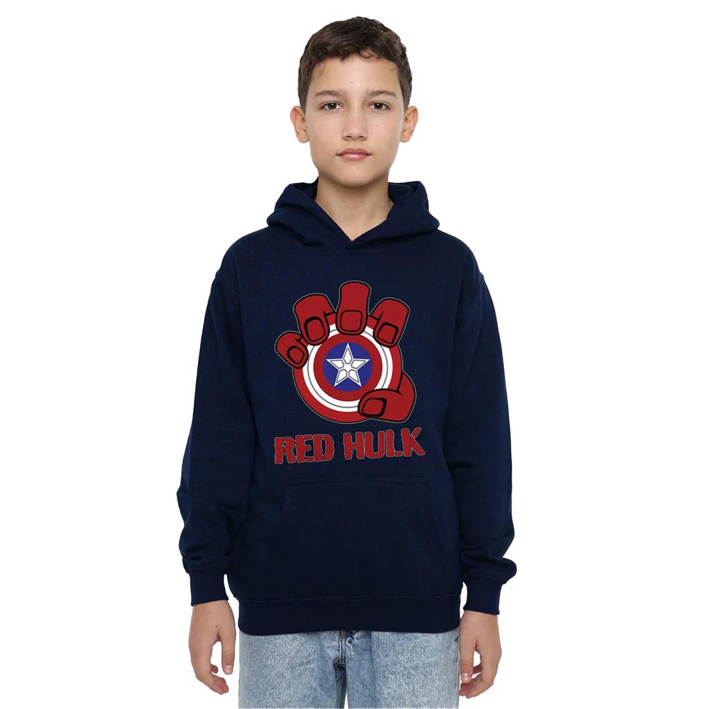Captain America Childrens/Kids Red Hulk Shield Pull Over Hoodie