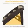 Foldable Pet Stairs for Dogs & Cats with Non-Slip Mats, Supports 20kg, 62x38x49.5cm, Brown