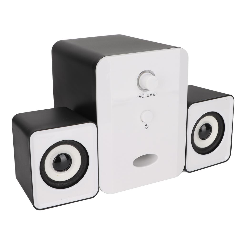USB Powered Desktop Speakers Computer Speakers with Subwoofer for PC Laptop Tablet DesktopDazzle Version Black White