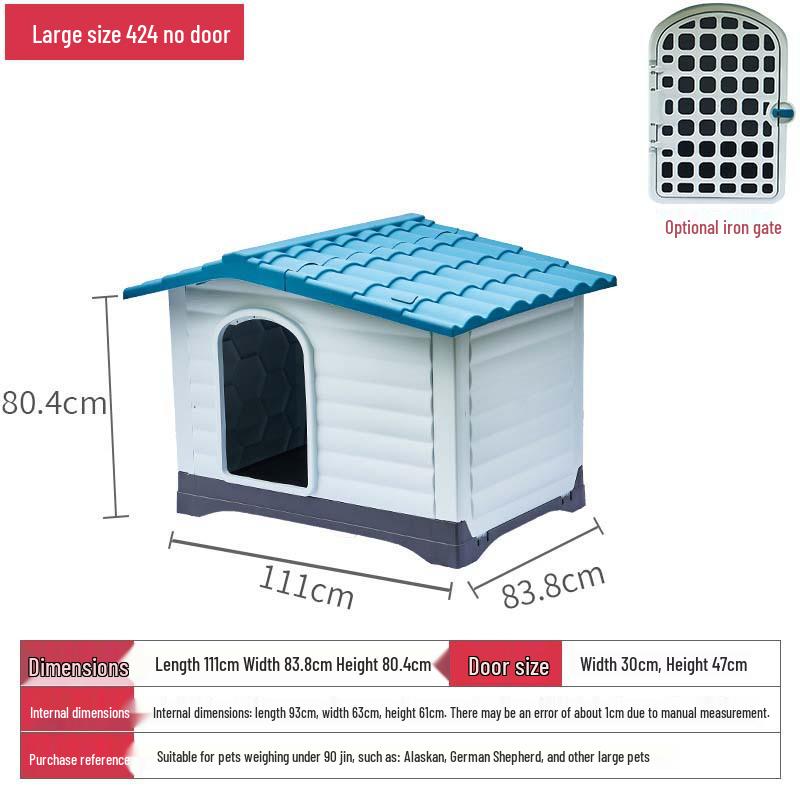Xinding Rainproof & Windproof Outdoor Plastic Dog Kennel - Winter Dog House for Medium to Large Dogs