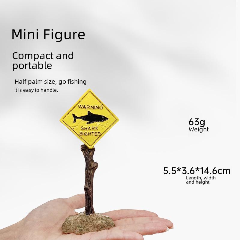 Creative Resin Shark Skull Aquarium Decoration: Fish Tank Warning Sign Ornament for Landscaping.