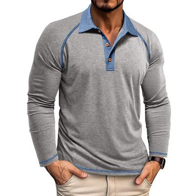Camiseta de manga larga con solapa para hombre Camiseta POLO Camisa de otoño para hombre Top
