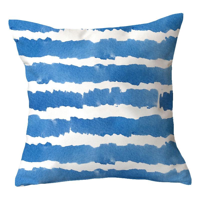 Simple New Blue Geometric Plush Pillowcase Home Fabric Sofa Pillow Cushion Cover Design
