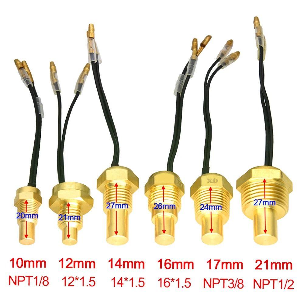 1Pcs 50K Head Plug Water Temperature Sensor 10/12/14/16/17/21mm NPT 3/8 1/8 1/2 Digital Temperature Sensor 12V/24V Universal
