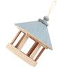 Outdoor Wooden Birds House Shaped Feeder Food Container with Hang Rope for Garden Park