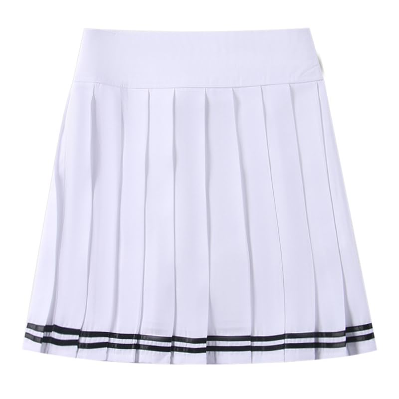 

[Sharphon] uniform skirt white black line movement style Not transparent cheerleader school festival school announcement sailor pleats costume Perfect