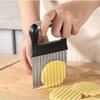 Multifunctional Manual Wave Potato Cutter Stainless Steel Sharp Crinkle Cutter Hard Wavy Chopper Kitchen Gadgets