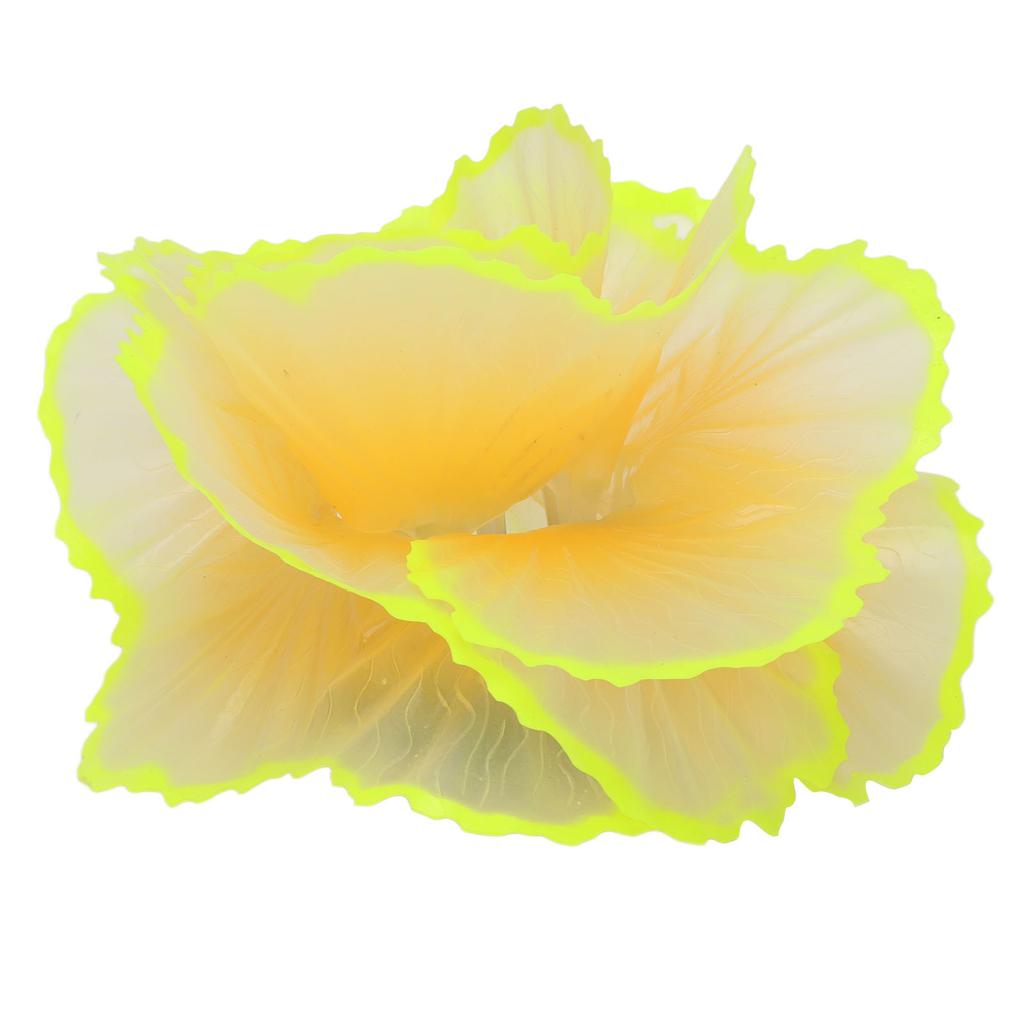 Simulation Coral Decoration Fluorescent Fish Tank Plants Decoration for Landscape Decor Yellow