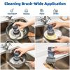 Dish Brush with Soap Dispenser, Kitchen Dish Scrubbers Set with Draining Tray for Washing Dishes/Pots