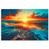 Canvas Print, Sunset and Sea Waves