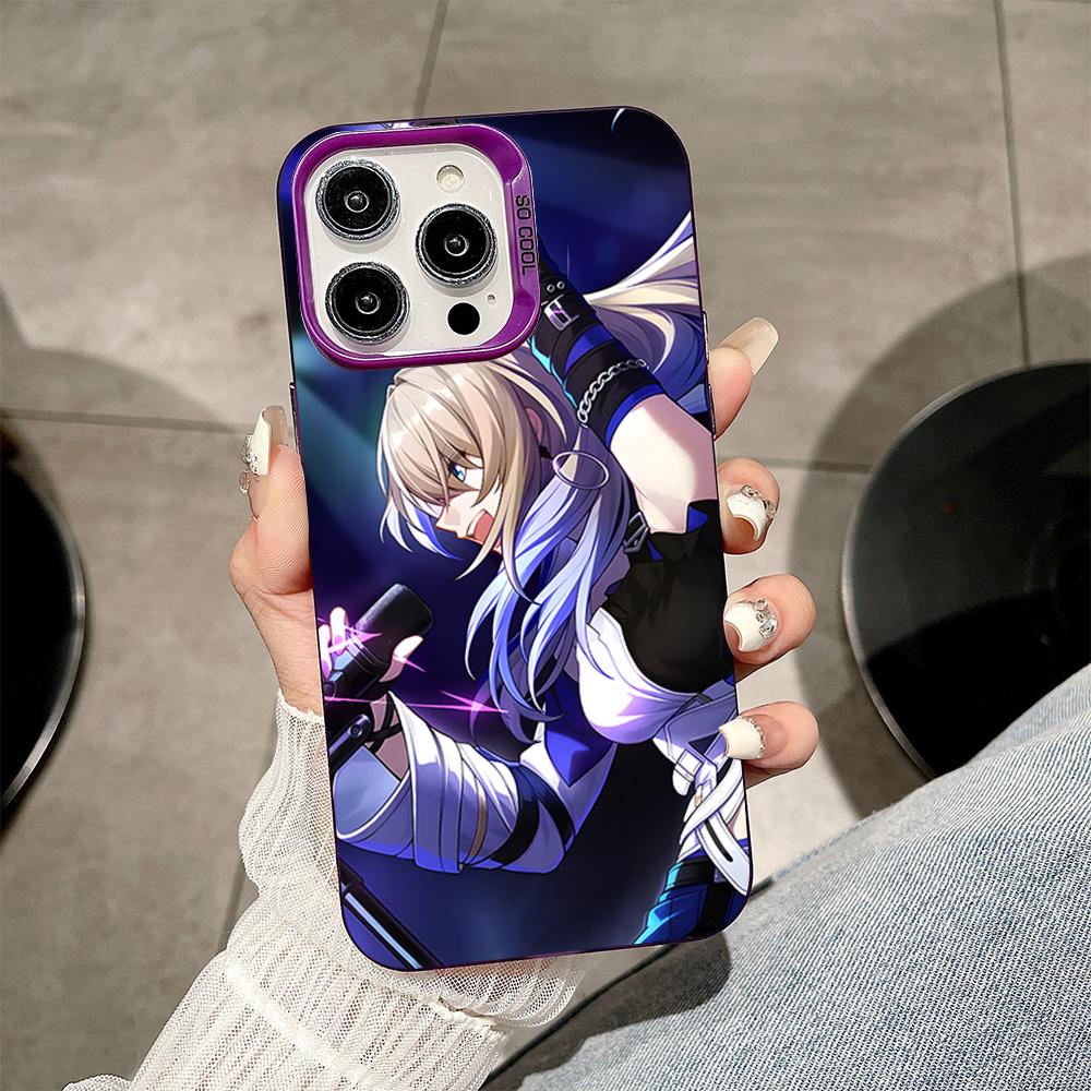 HSR Serval Purple Translucent Mobile Phone Case for iPhone 17 16 15 14 13 12 11 X XR XS Air Pro Max Plus Colorful Cover