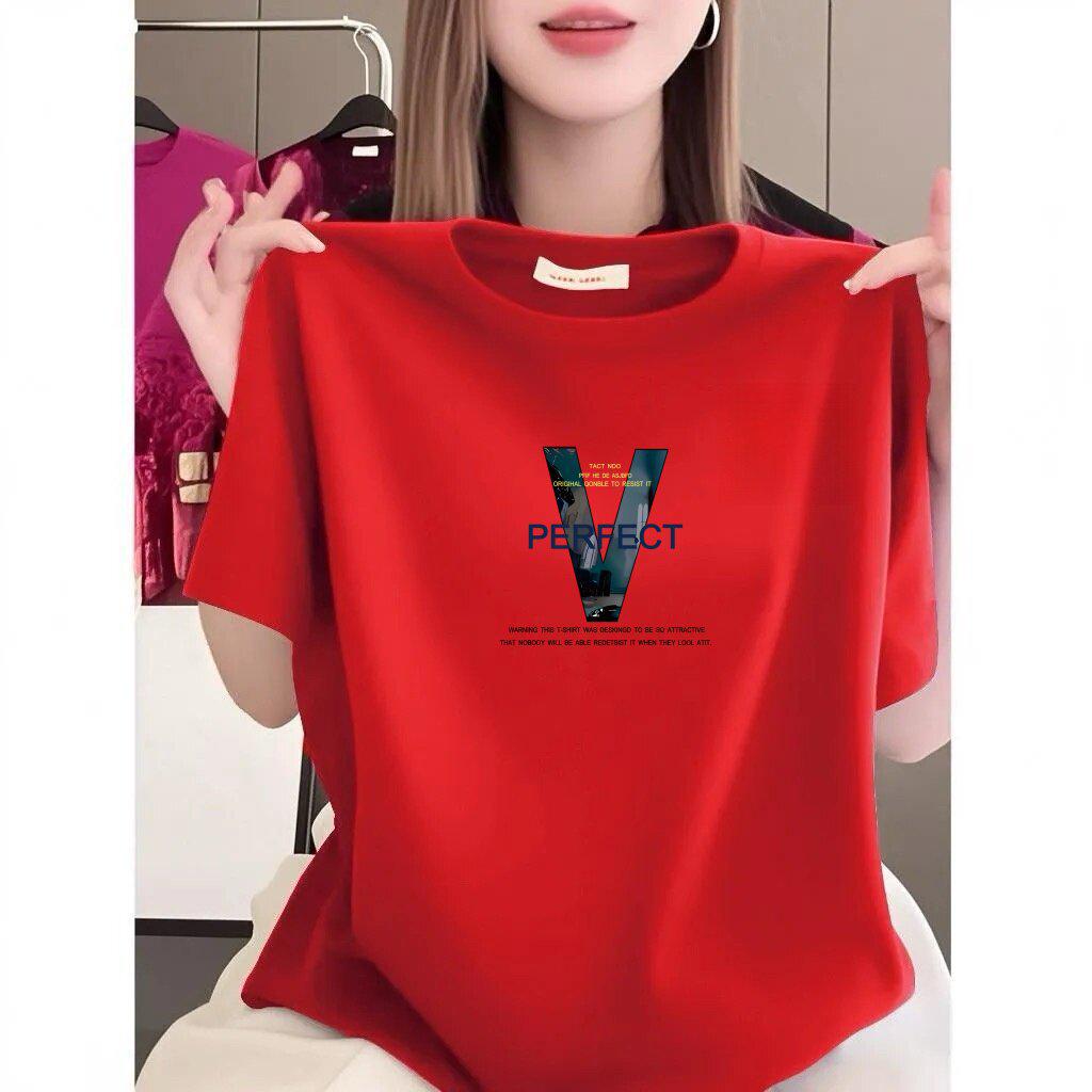 

Clearance Sale: Women s High-End Fashionable Purple Printed Short-Sleeve T-Shirt, Loose Fit, Slimming, Age-Reducing, New Summer Arrival S