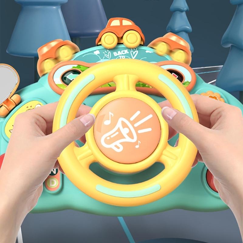 Musical Steering Wheel Toy Interactive with Songs and Lights Educational Portable Driving Controller for Toddlers Gift