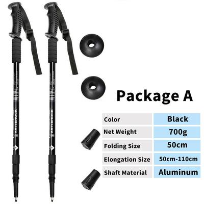 2Pcs Hiking Walking Sticks Aluminum Alloy Trekking Pole Ultralight Camping Hiking Foldable Nordic Walking Pole Telescopic Crutch