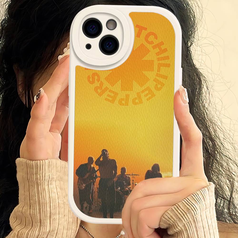 

Red Hot Chili Peppers Rock Band Phone Case For IPhone 16 15 14 13 12 11 Pro Max Plus Soft Leather Cover iphone 13pro