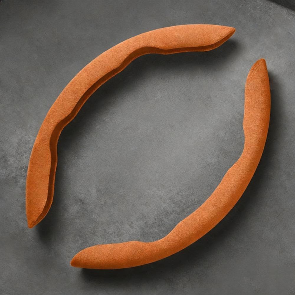 2pcs Luxury Steering Wheel Cover Breathable Material Anti-Slip Cover  All-Weather Driving