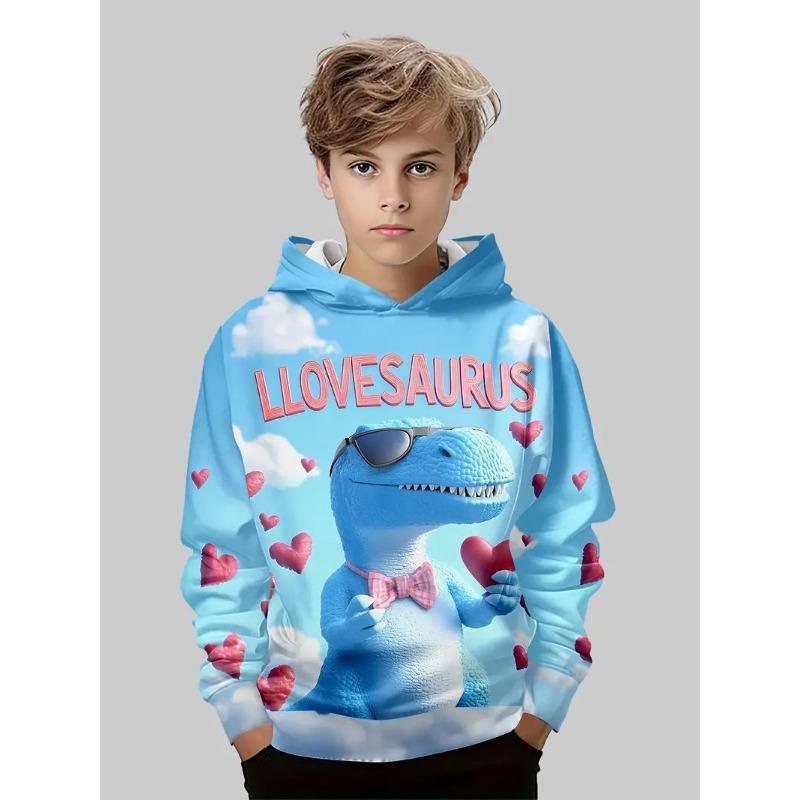 Autumn Cute Cartoon Animal Pattern 3D Printed Hoodies Fashionable Casual Sports Long Sleeved Children's Boy Hooded Sweatshirts