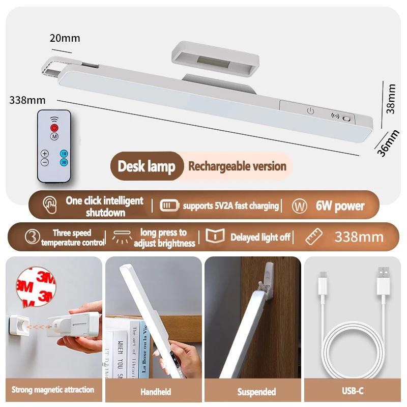 Modern LED Makeup Mirror Light with 3 Color Modes USB Rechargeable Cabinet Light for Makeup Mirror Bedroom Dressing Table