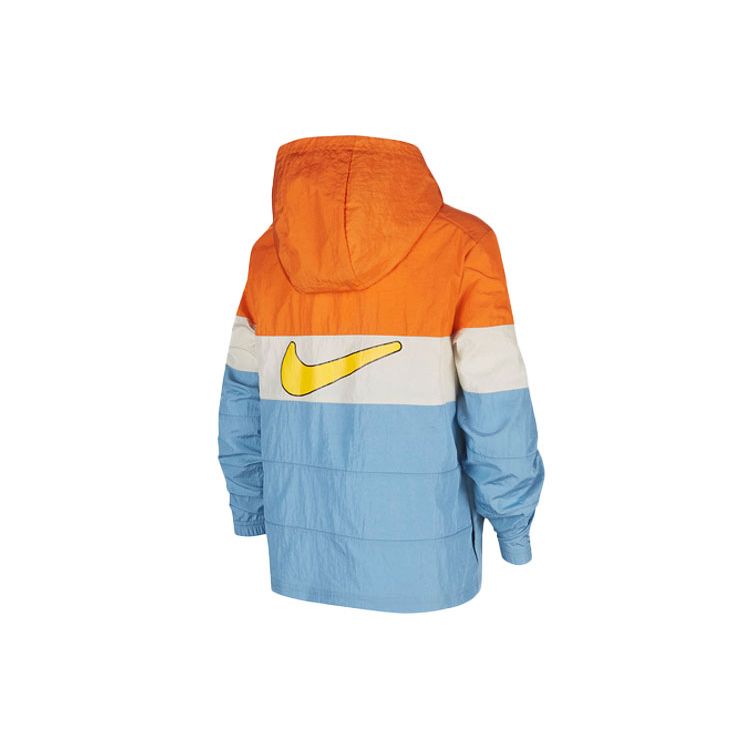Nike Sport Casual Colorblock Pullover Jacket Kids Jackets Orange DO7144-847